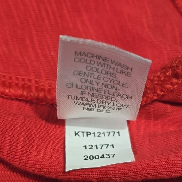 J. Jill Women's SS Pima Cotton Dipped Hem Oversized Side Slit Tunic Papaya S - Picture 3 of 6